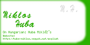 miklos huba business card